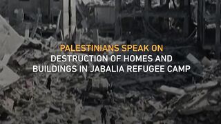 Displaced Palestinians return to Jabalia refugee camp amid rubble of destroyed homes and buildings