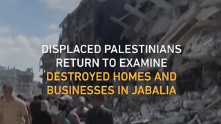Displaced Palestinians return to Jabalia refugee camp amid rubble of destroyed homes and buildings 2