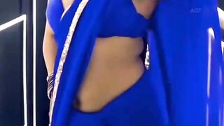 Perfect beauty in blue saree