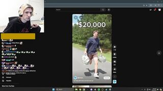 xQc reacts to Mr.Beast Sprinting with More & More Money