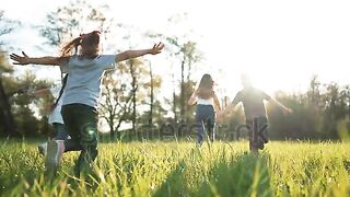 Fun in Nature: Children Play in the Beauty of Nature