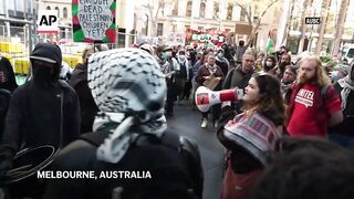 Australian foreign minister condemns 'aggressive' pro-Palestinian protests.