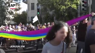 Thousands march in Jerusalem’s annual Pride Parade.