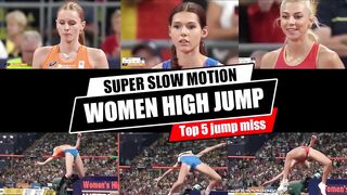 [SuperSlowMotion] Another 5 Women High Jump European Athletics Championships in Munich