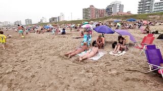 Mar Del Plata Beach Beautiful Day Argentina. Best video enjoy holiday.