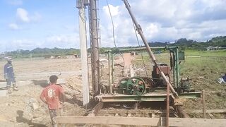 initial stage of building foundation work