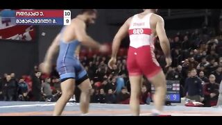 Wrestling turns into MMA  CRAZY MOMENTS IN WRESTLING Georgian Championship