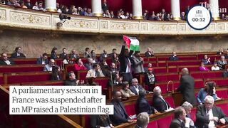 French parliament suspended after MP waves Palestinian flag.