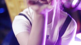 Beautiful teenage girl in amusement park