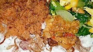 Nasi sayur tabur abon