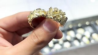 Solid Gold Cross Nugget Rings at Ijaz Jewelers