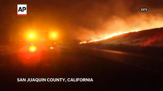California firefighters continue battling Corral fire east of San Francisco.