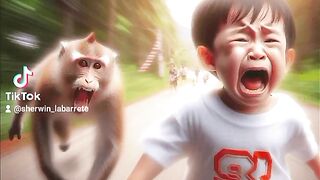 Monkey chasing child ????????