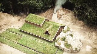 grass-roofed house