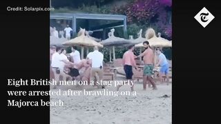 Britons brawl in Majorca as islanders vow to block tourists from beaches