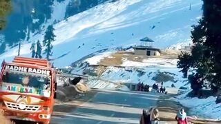 Kashmir Mountain Snowfall View Beautiful Weather #kashmir
