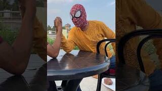 Desi Spider-Man Arm Wrestling