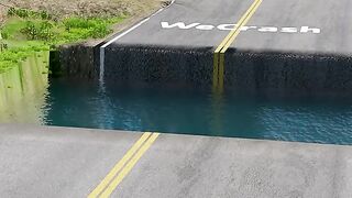 Cars Vs Water Pit Crash