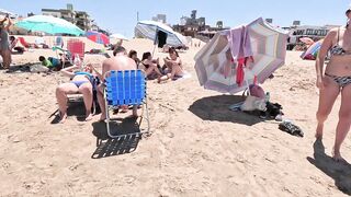 Villa Gesell Beach A Crowded Day Argentina. Best video enjoy holiday beach ????