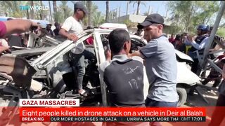 Eight people killed in drone attack on a vehicle in Deir al Balah
