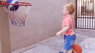 Little basketball player