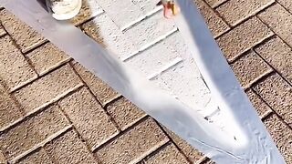 Satisfying road lining work |asmr
