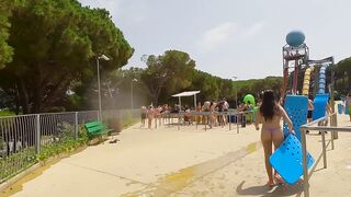 Who Will Be First? Aquapark Water World Spain, Lloret De Mar Racing Slides ????