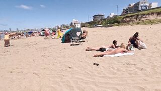 Mar Del Plata Beach A  Day Argentina. Enjoy holiday prtty  beach summer ????