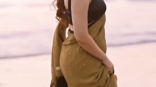 Rab kare tuj ko b Peyar ho jaye brown saree fashion