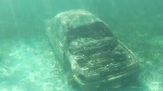 How did this car get in the ocean!