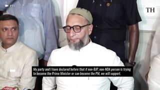 AIMIM chief Asaduddin Owaisi after his win in the Hyderabad constituency | Lok Sabha elections 2024