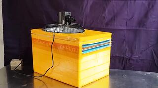 Make air cooler at home using PVC pipe and foam container-fan diy