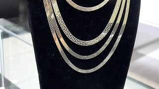 Ladies Real Gold Herringbone Necklaces