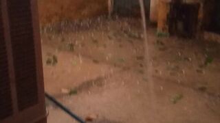 Rain and snow fal
