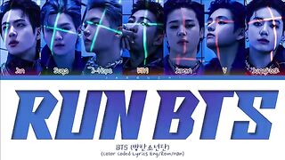 BTS Run BTS Lyrics (방탄소년단 달려라 방탄 가사) (Color Coded Lyrics)(360P).