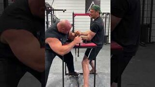PUTTING IN SOME WORK ON THE ARM WRESTLING TABLE WITH