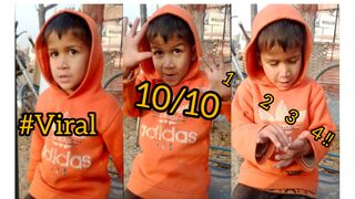 Small kid speaking one two three