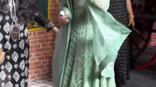 rashmika mandanna green maxi fashion