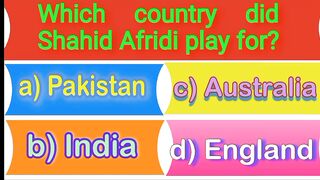 Mcqs about Shahid Afridi