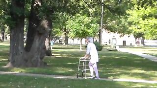 Grandma Plays Basketball At The Park!