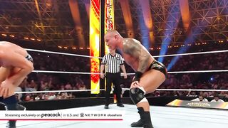 Gunther hits Randy Orton with a frog splash_ King and Queen of the Ring 2024 highlights