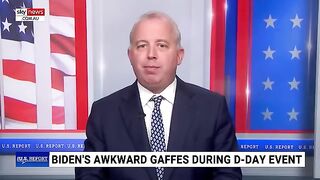 Sky News host slams Joe Biden for trying to sit on chair which was not there(360P).
