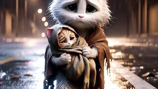 AI cat sad story