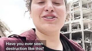 Bisan returns to Khan Younis after the #Israeli invasion #gaza