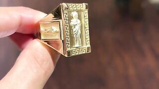 Solid Gold Saint Jude San / Judas Taddeo Greek Design Ring