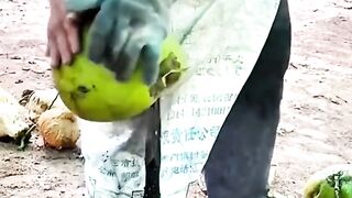Peel the coconut