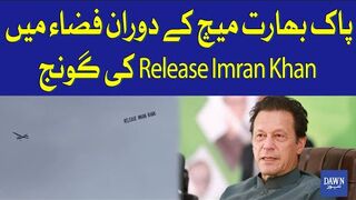 Footage of Release Imran Khan Banner Flies In The Air During India vs Pak Match in New York  Dawn