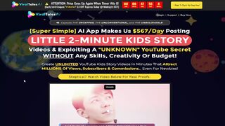 Viral Tales AI Review - Youtube Kids Story Videos Creator Ap