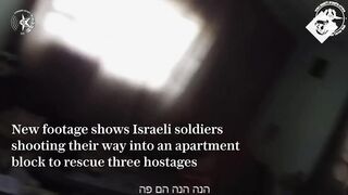 Hamas hostage rescue: Moment Israeli troops shoot their way into Gaza property