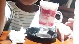 Enjoying the ice cream ????